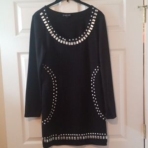 Black Rampage Mini Dress with Beading